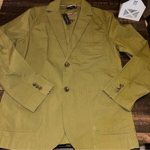 NWT Tommy Hilfiger Green Cotton Twill Blazer Men’s Size 34 Two-Button Pockets